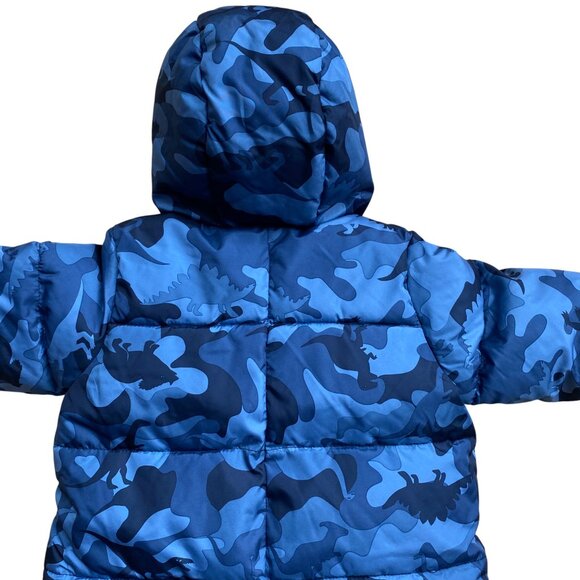 Baby Gap Dinosaur Print ColdControl Max One-Piece Quilted Snowsuit Blue 6-12 mos - Picture 12 of 16